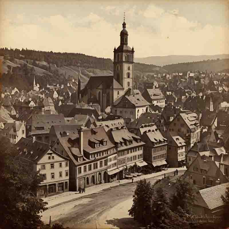 Vintage image of a Friedrich Trump's hometown Kallstadt, Bavaria, in 1869